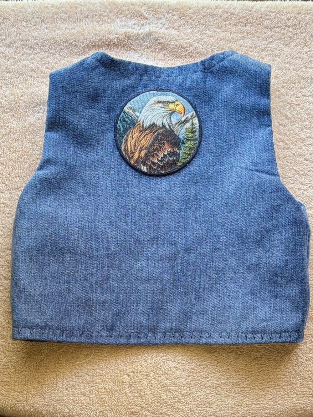 Handmade new kid's denim Eagle vest